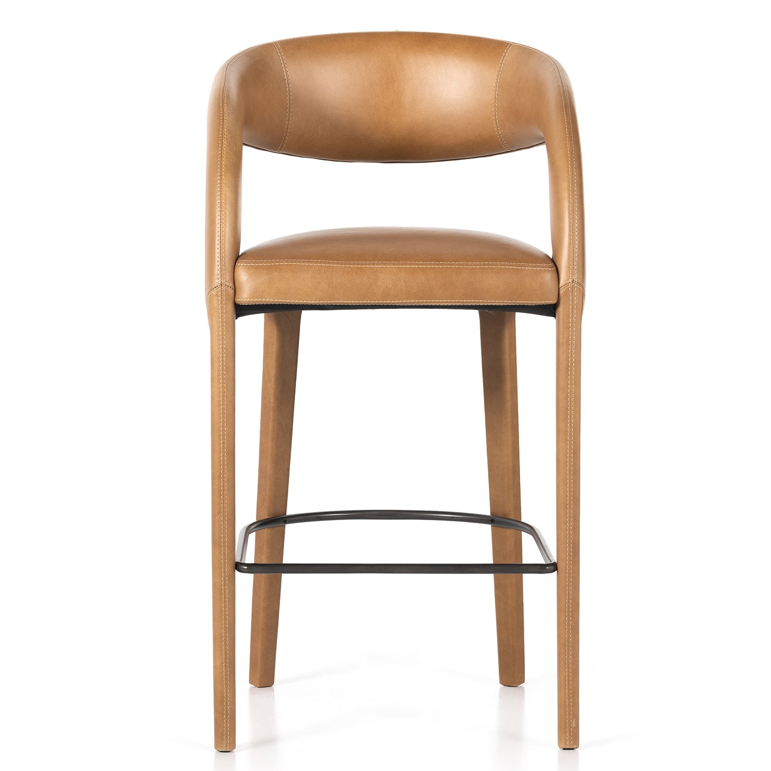 Four Hands Hawkins Leather Bar Stool