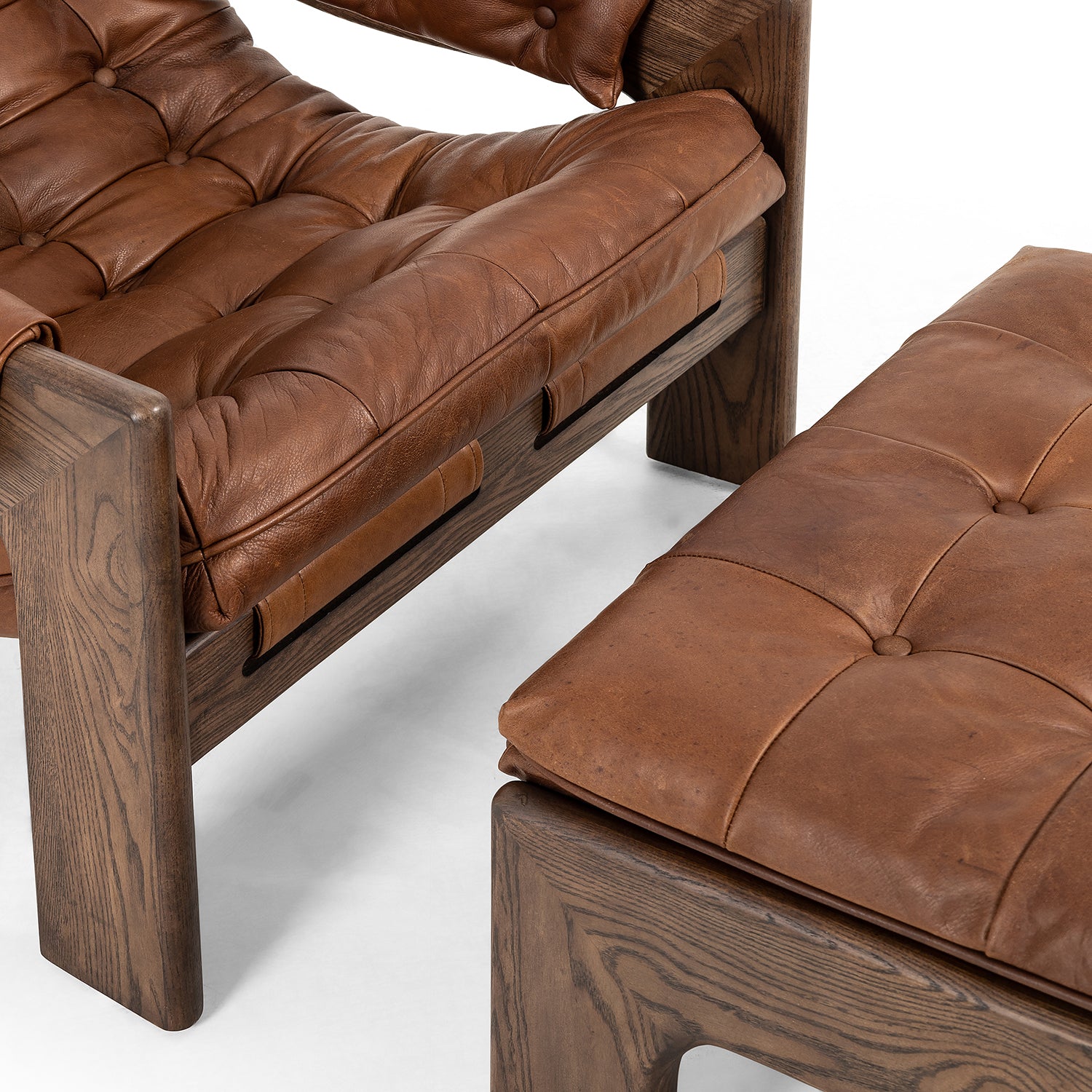 Four Hands Halston Chair with Ottoman