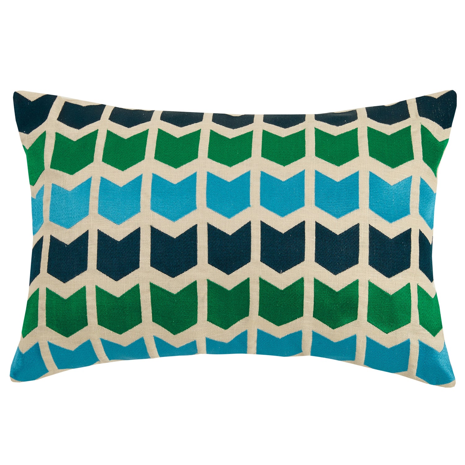 Arrowed Embroidered Throw Pillow