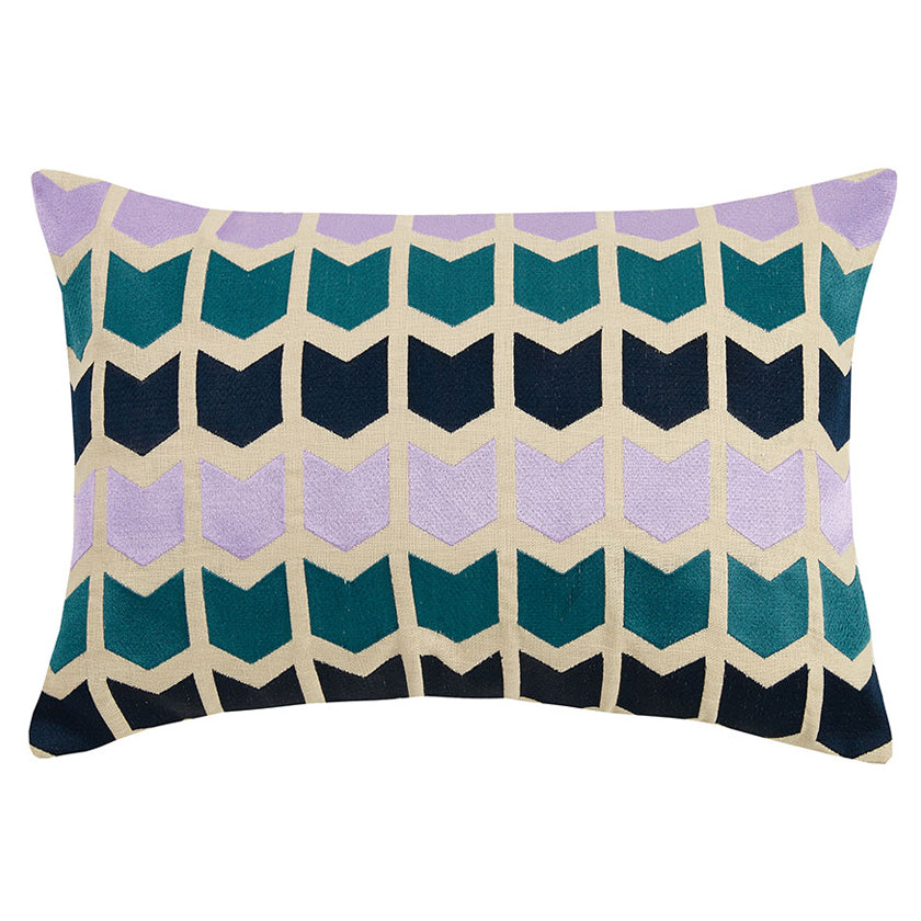 Arrowed Embroidered Throw Pillow