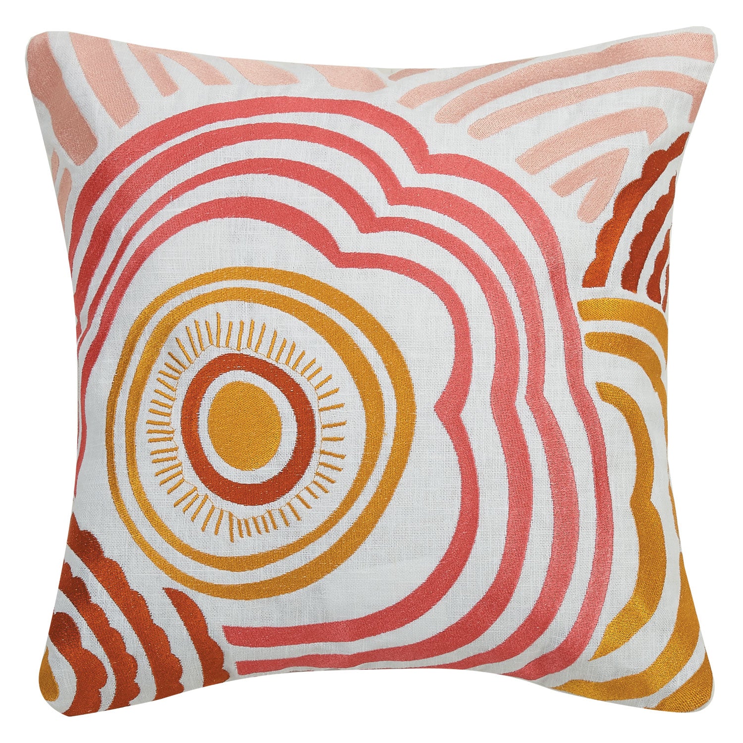 Elizabeth Olwen Ripple Embroidered Throw Pillow
