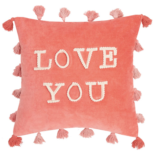 Love You Embroidered Throw Pillow