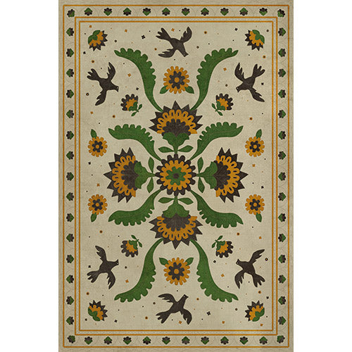 Applique - Wild Bees Song Vinyl Floorcloth