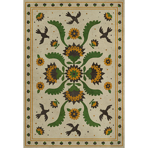 Applique - Wild Bees Song Vinyl Floorcloth