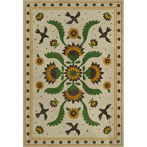 Applique - Wild Bees Song Vinyl Floorcloth