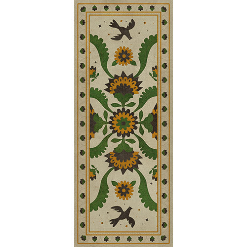 Applique - Wild Bees Song Vinyl Floorcloth