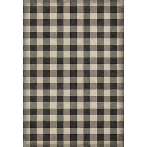 Gingham Canvas Black Vinyl Floorcloth