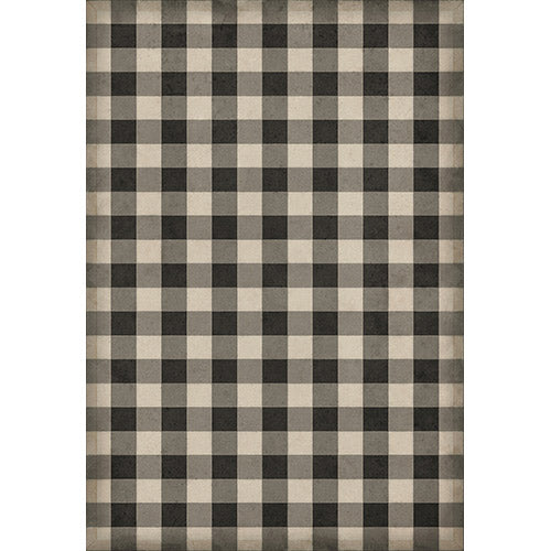 Gingham Canvas Black Vinyl Floorcloth
