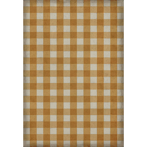 Gingham Canvas Yellow Vinyl Floorcloth