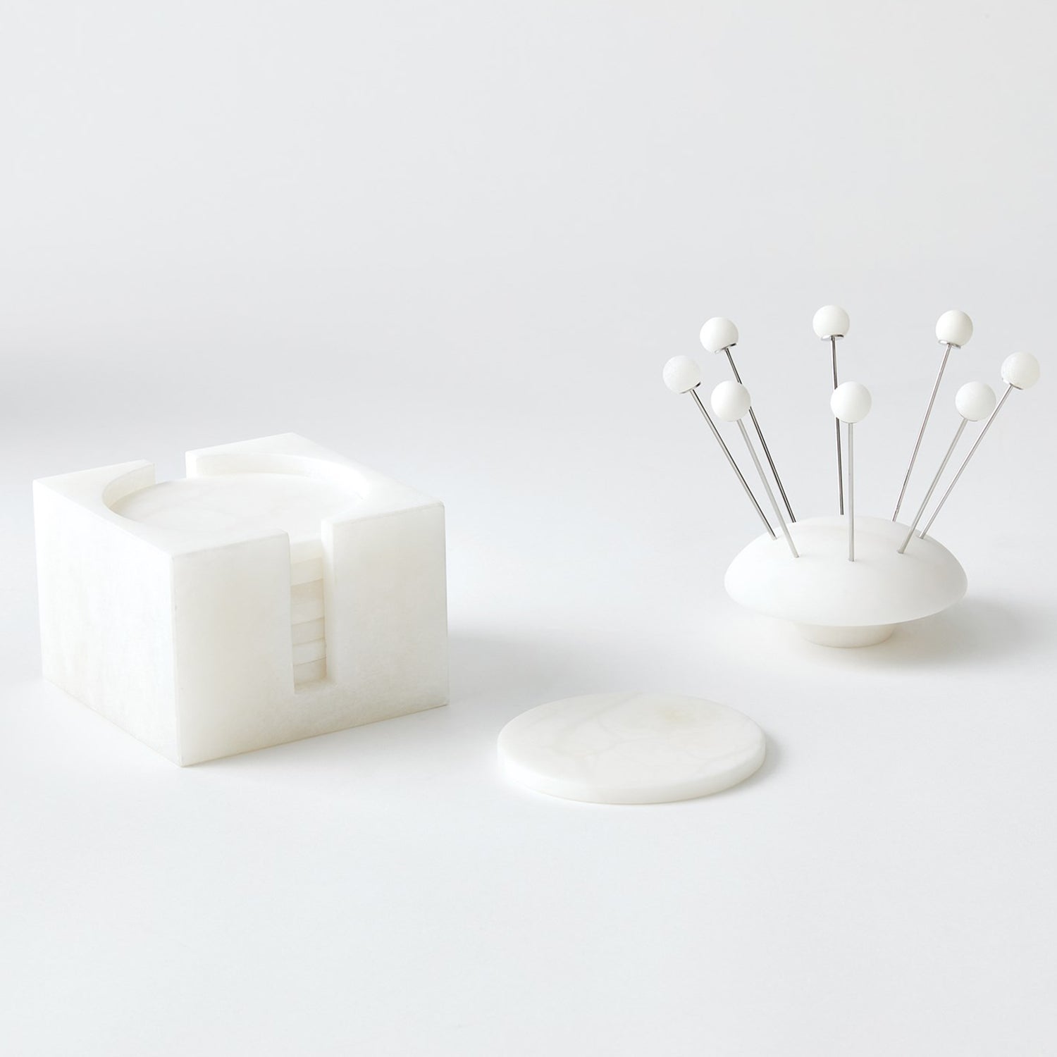 Global Views Alabaster Cocktail Pick Set of 8