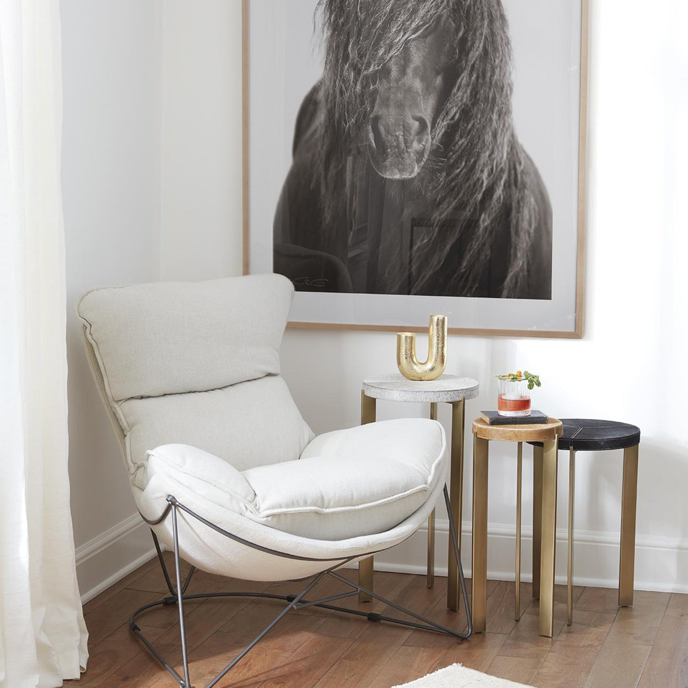 Regina Andrew Andres Hair on Hide Mixer Table Set of 3