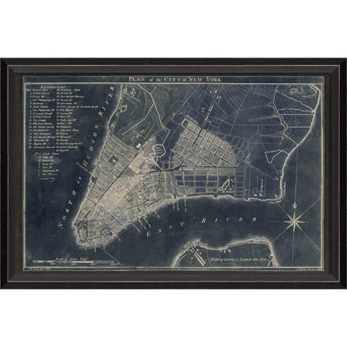 New York Map 1789 Framed Print