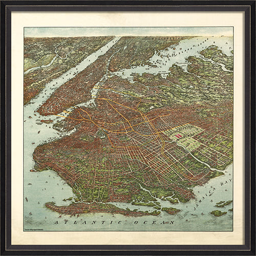 Brooklyn Map Framed Print