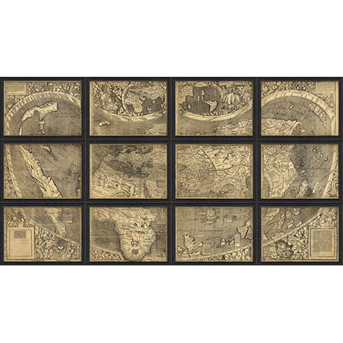 Map of the World 12 Section Set Framed Print