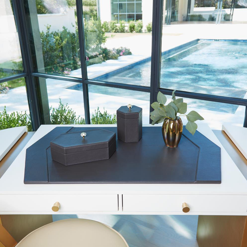 Global Views Tiffany Leather Desk Blotter