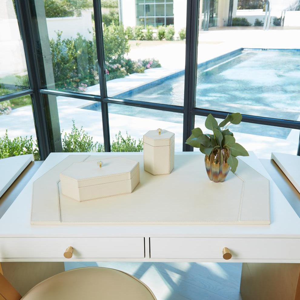 Global Views Tiffany Leather Desk Blotter