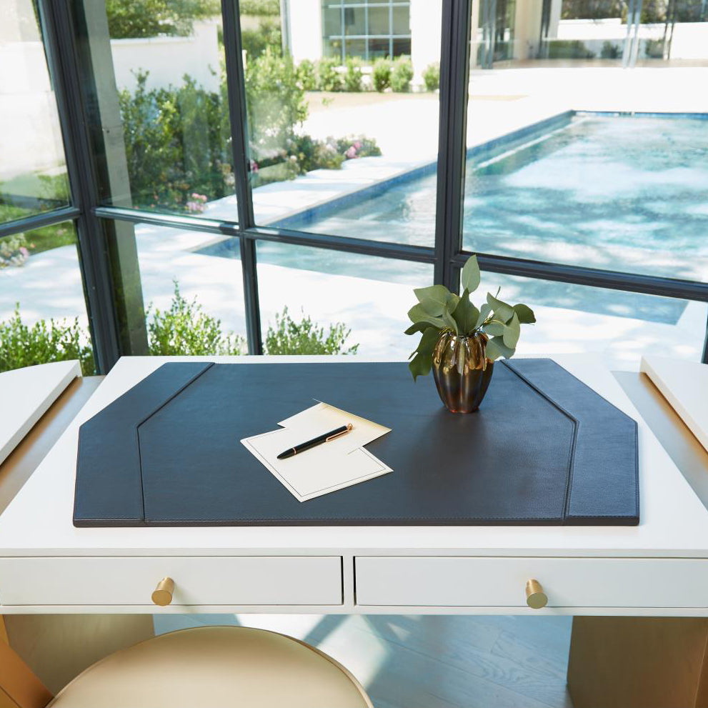 Global Views Tiffany Leather Desk Blotter