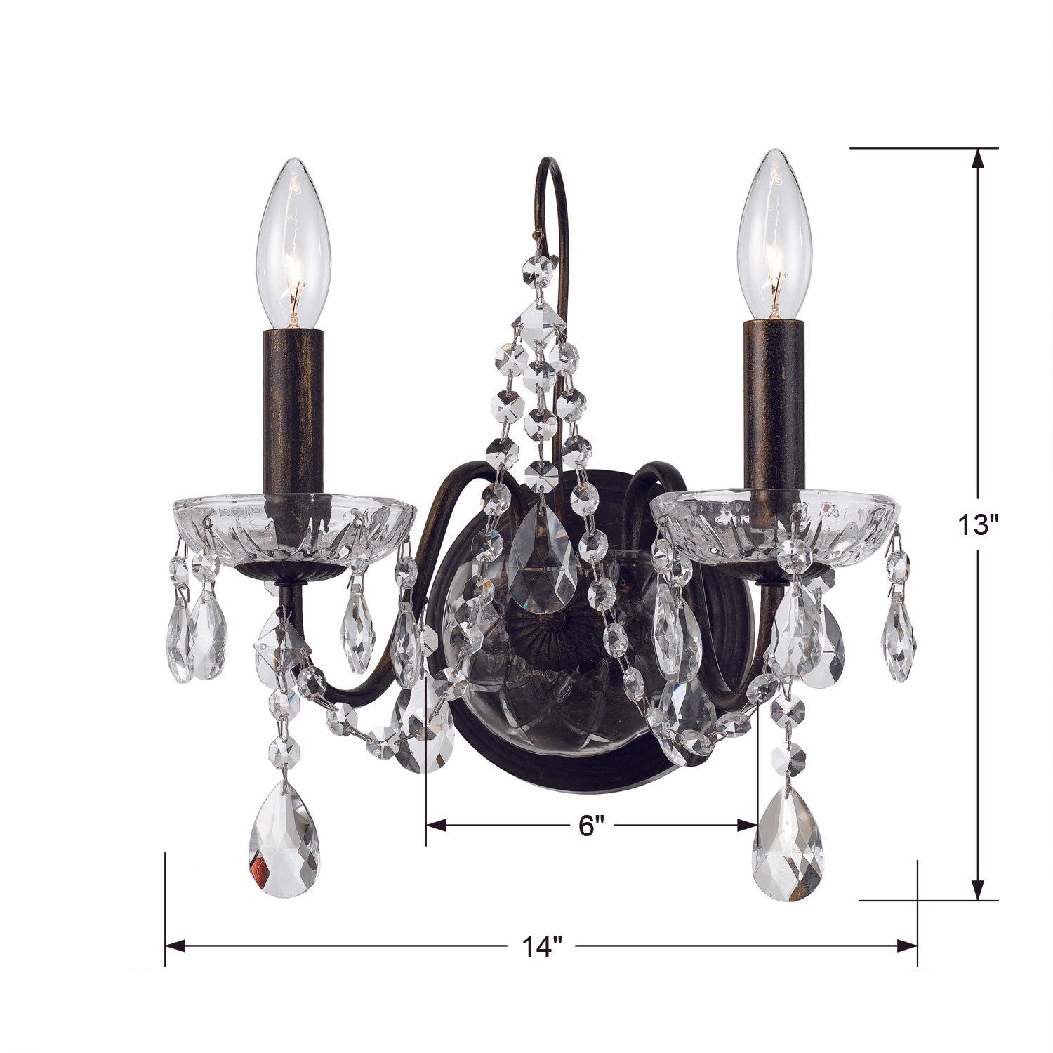 Crystorama Butler 2-Light Wall Mount