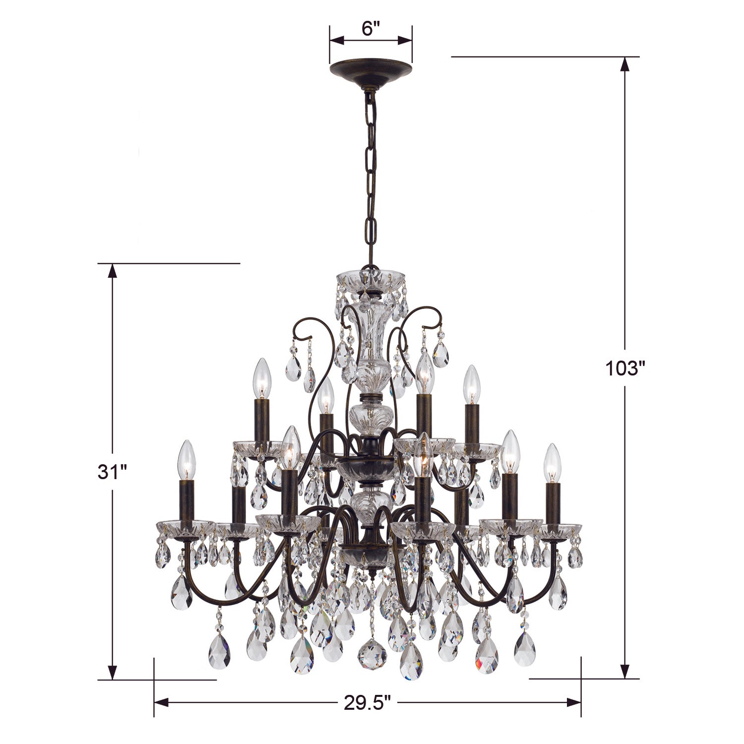 Crystorama Butler 12-Light Chandelier