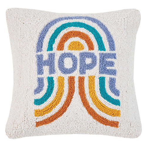 Elizabeth Olwen Rainbow Hope Hook Throw Pillow