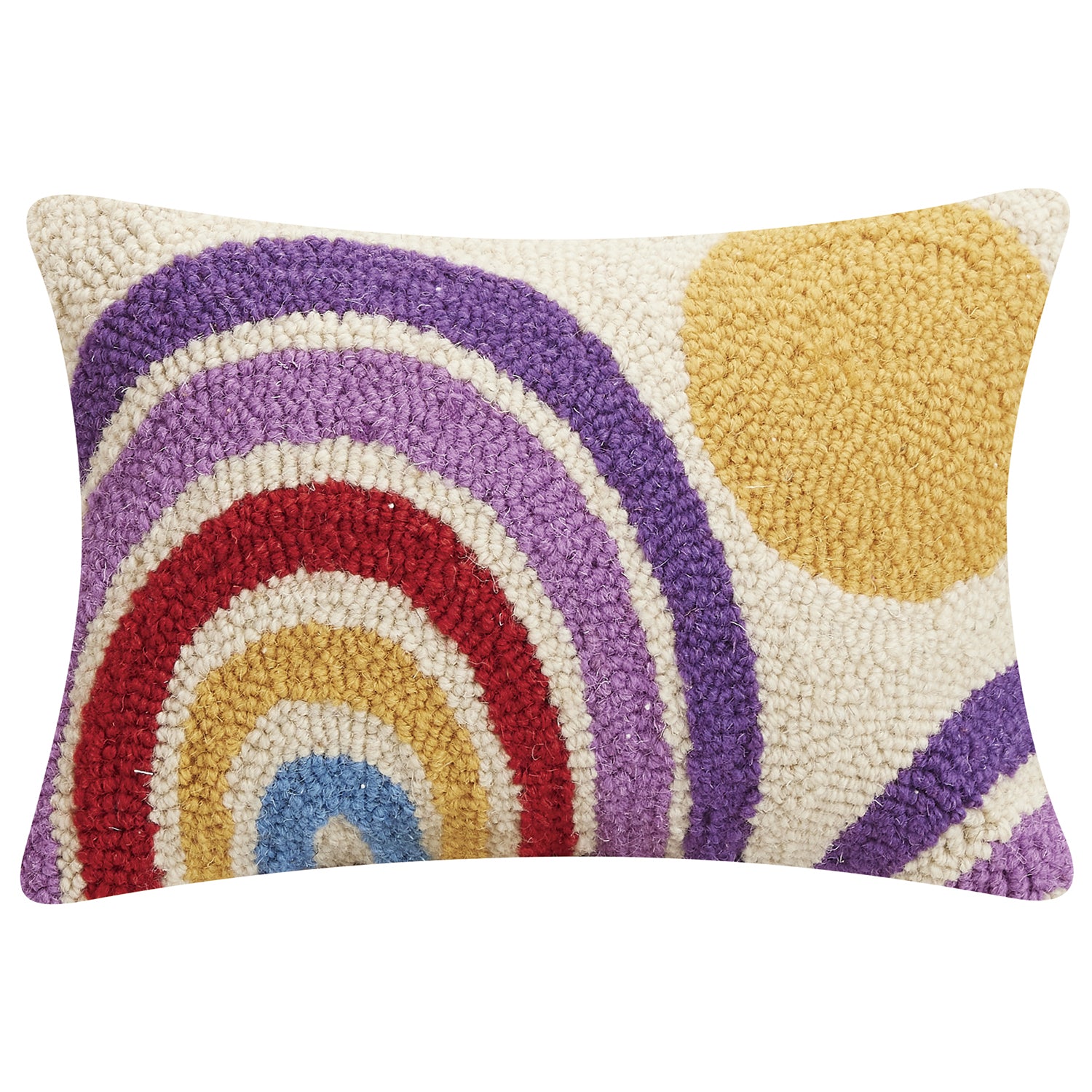 Rainbow Sun Hook Throw Pillow