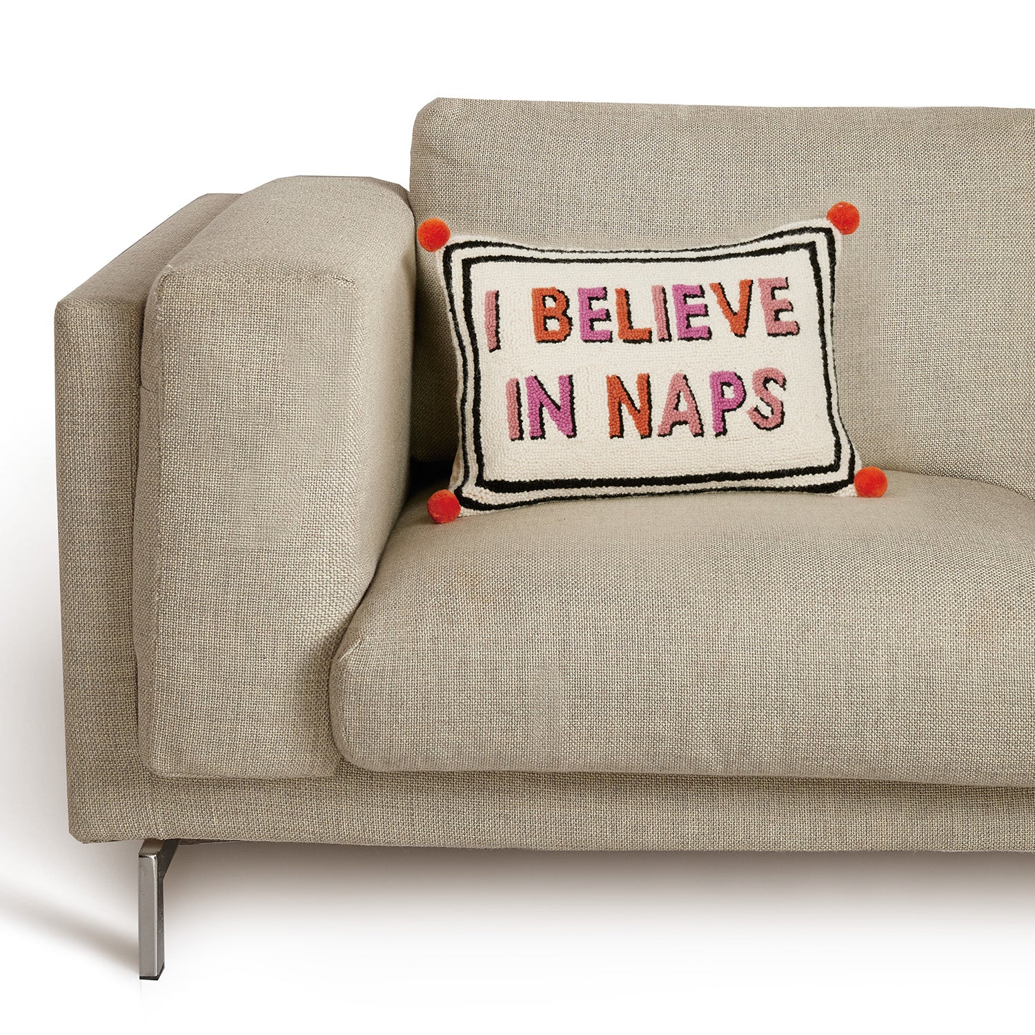 Yvonne Ellen I Believe in Naps Hook Throw Pillow