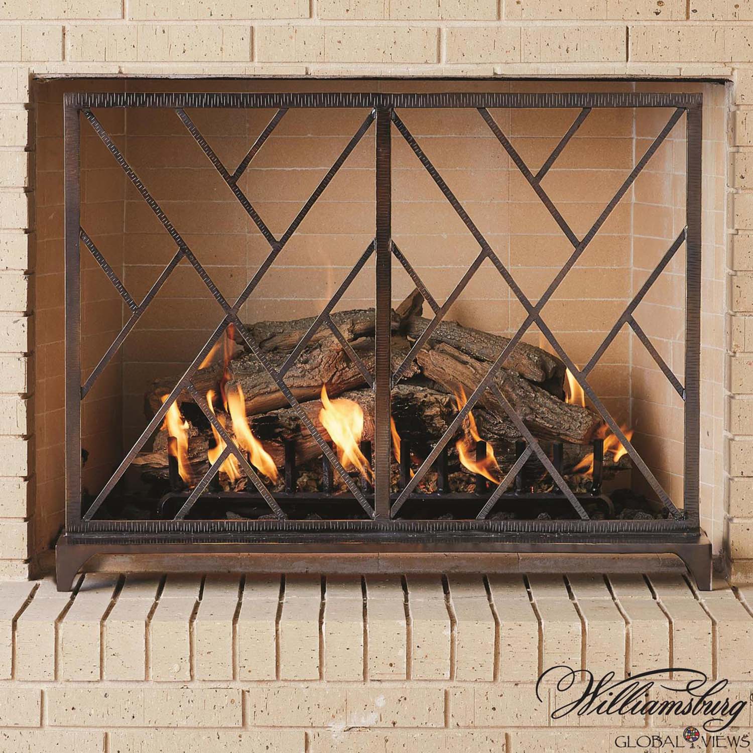 Global Views Chinoiserie Fret Fireplace Screen