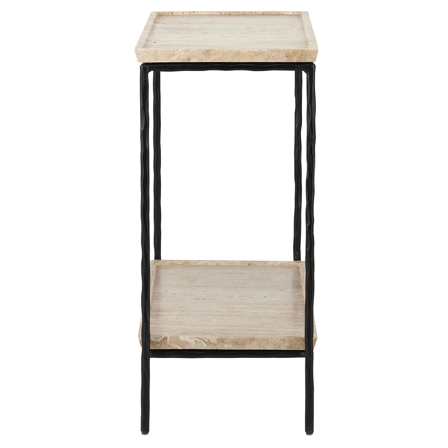 Currey & Co Boyles Travertine Side Table