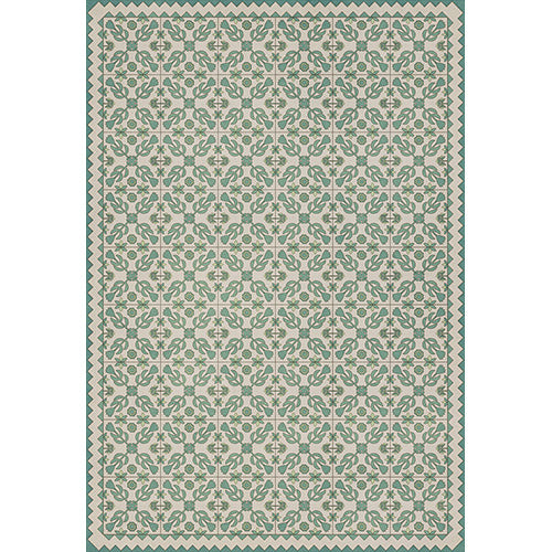 Floral Quilt - First Snow Vinyl Floorcloth