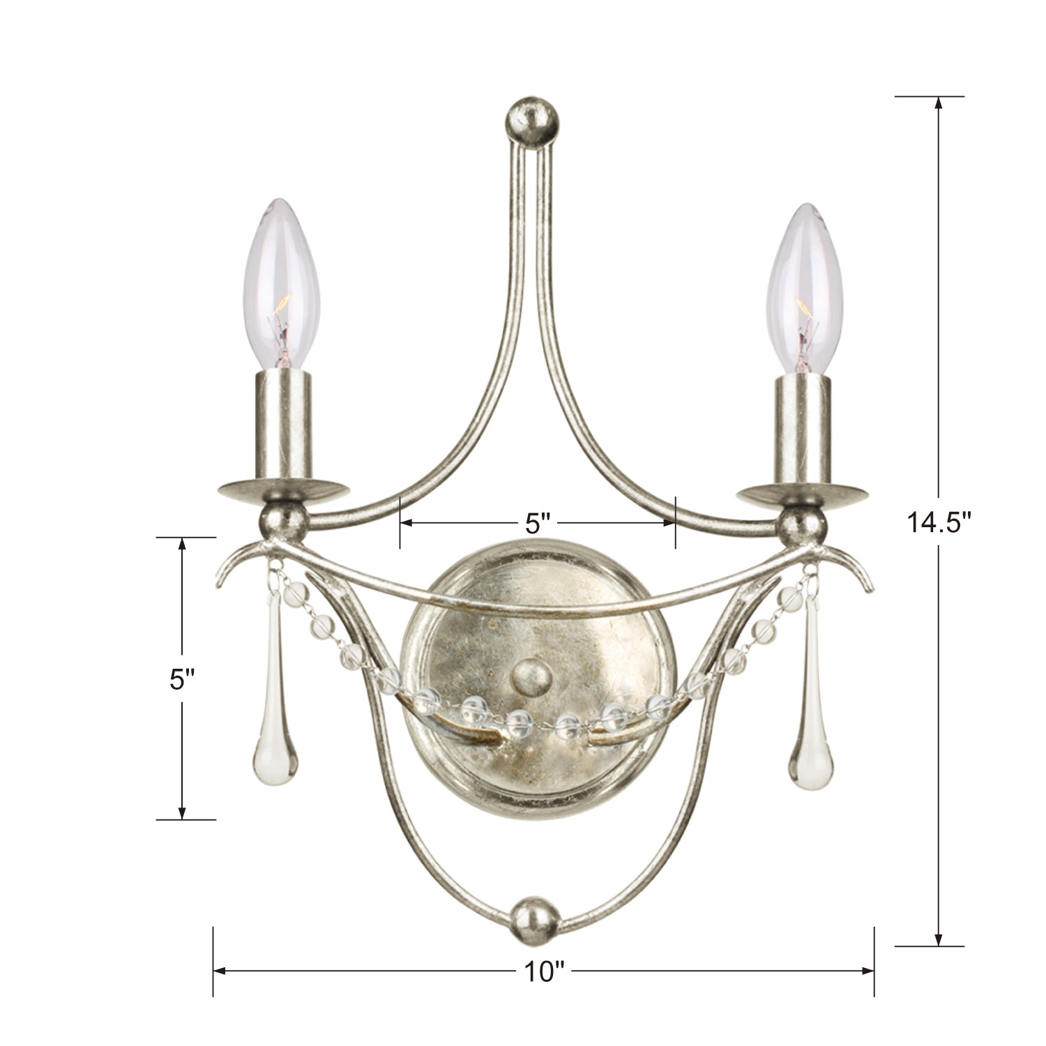 Crystorama Metro 2-Light Wall Sconce