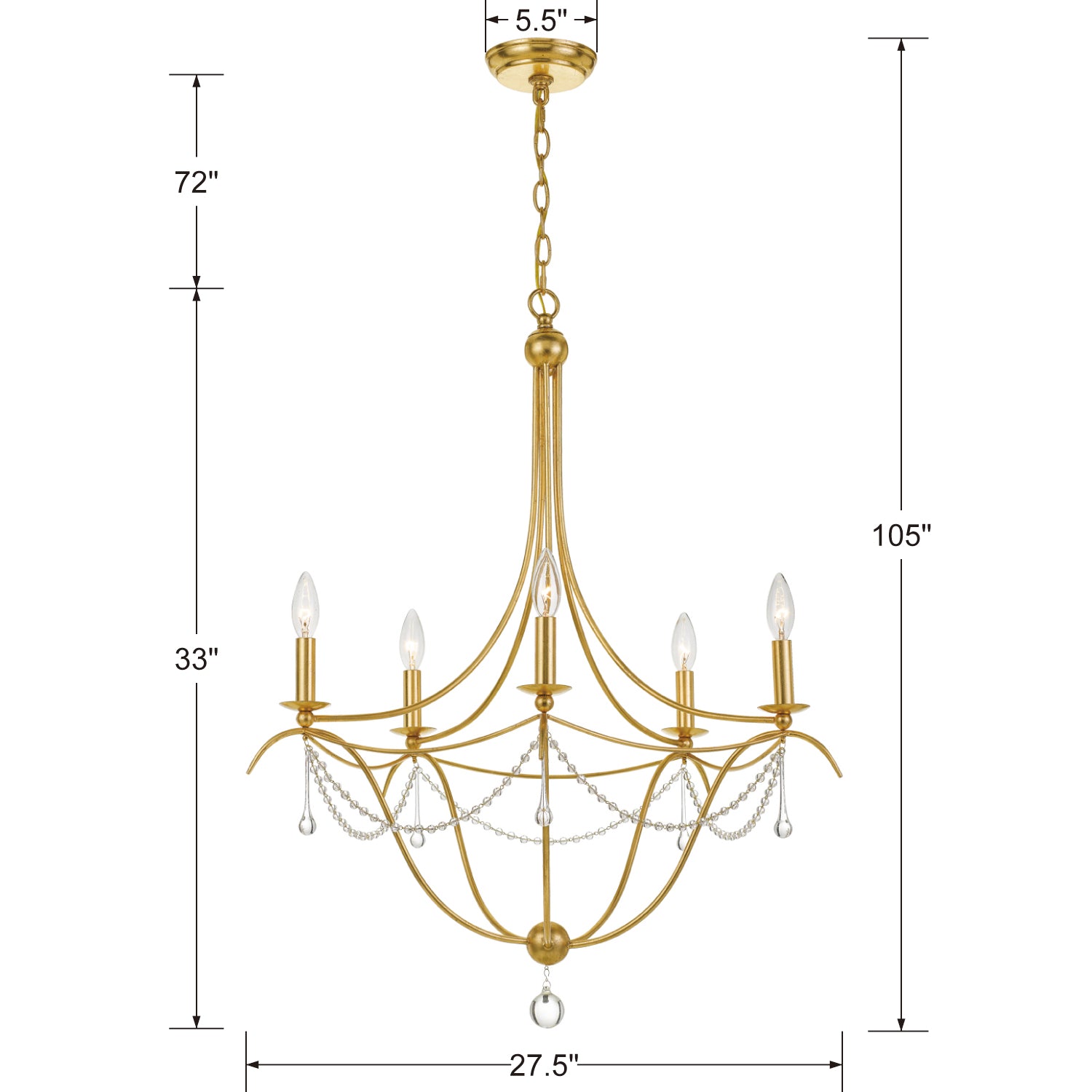 Crystorama Metro 5-Light Chandelier