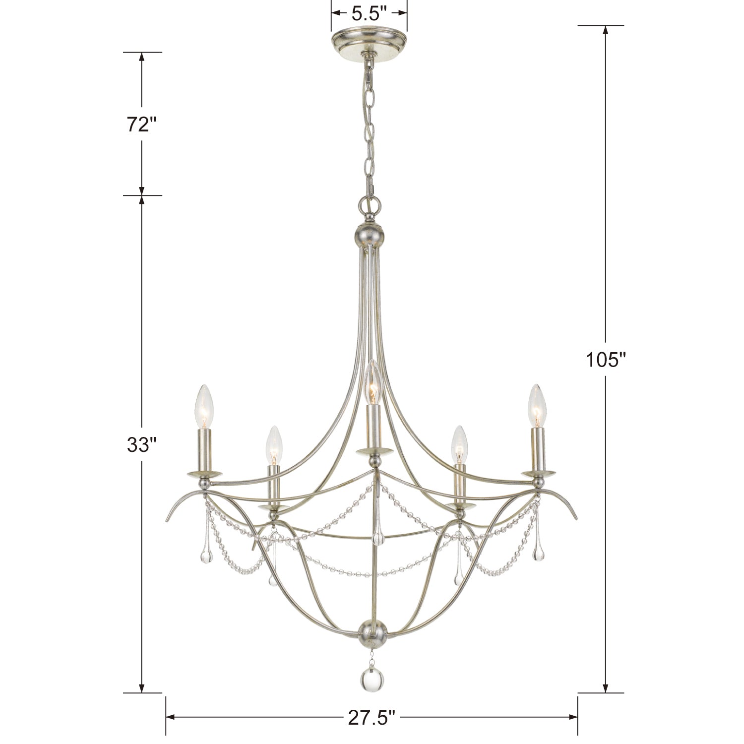 Crystorama Metro 5-Light Chandelier