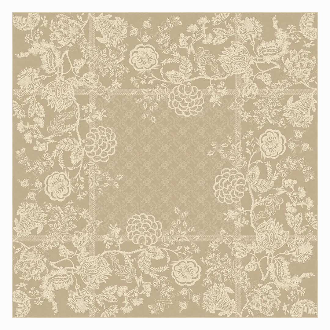 Garnier Thiebaut Scarlett Naturel Jacquard Tablecloth