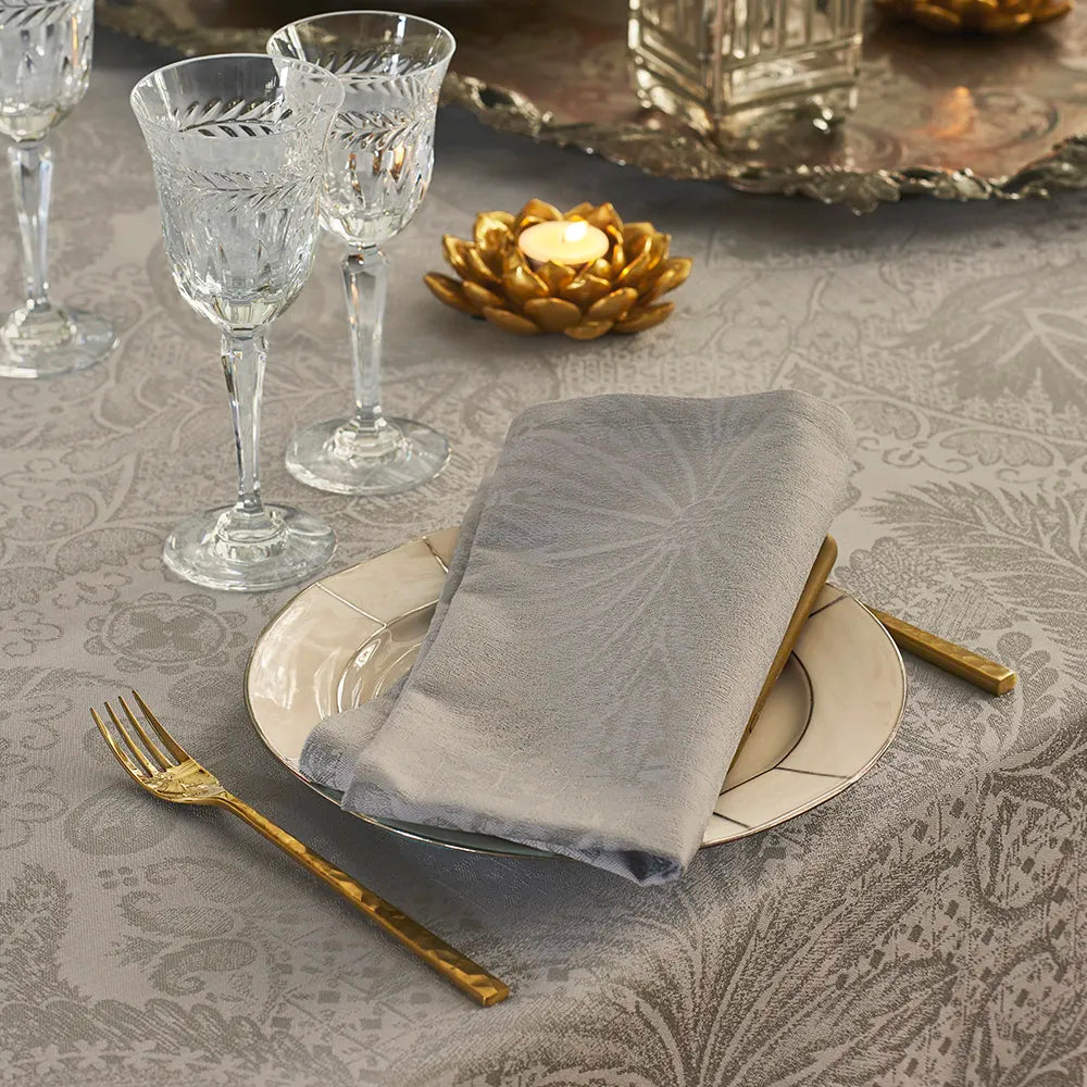 Garnier Thiebaut Mille Isaphire Mini Beige Jacquard Tablecloth