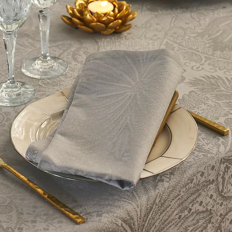 Garnier Thiebaut Mille Isaphire Mini Beige Jacquard Napkin Set Of 4