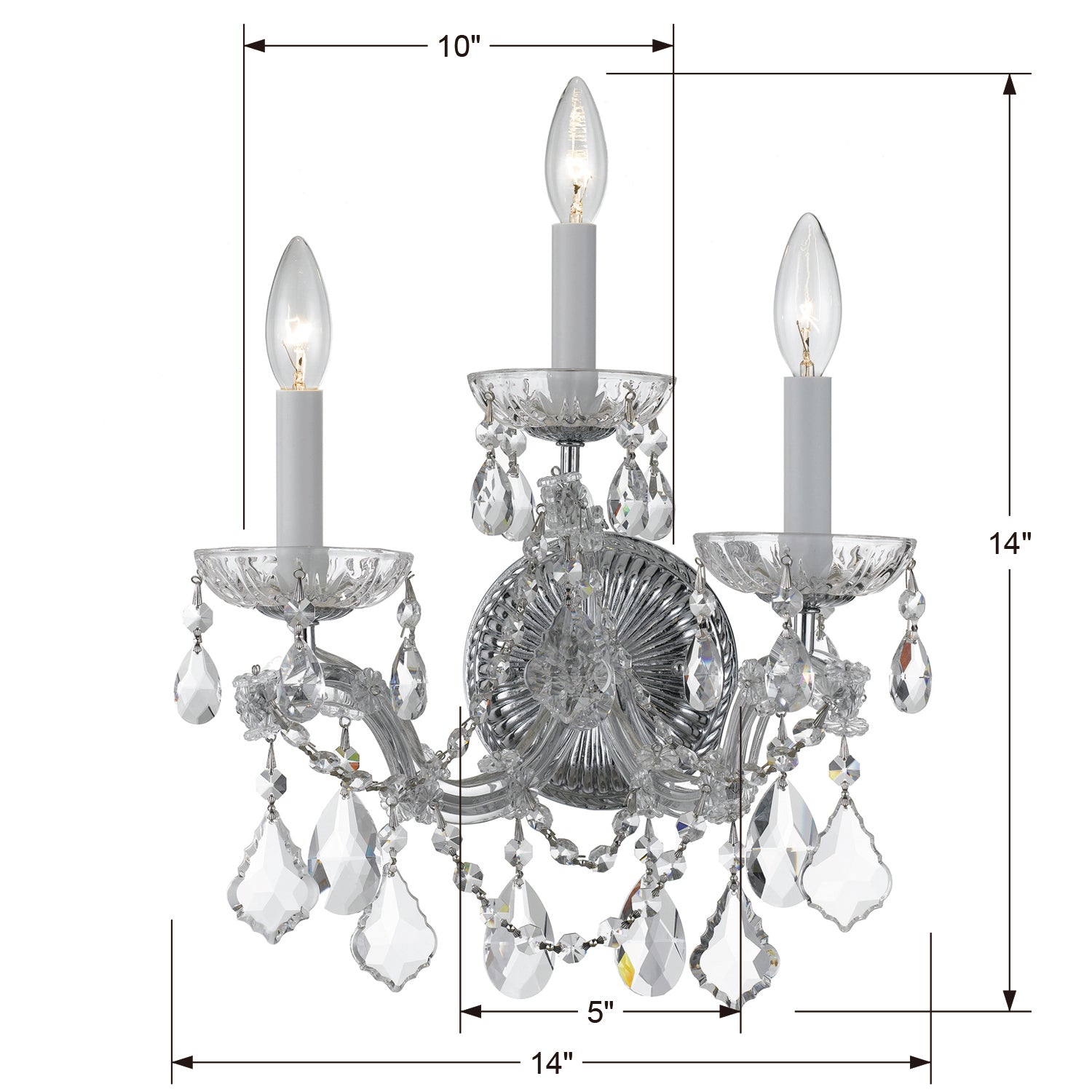 Crystorama Maria Theresa 4403 3-Light Wall Sconce