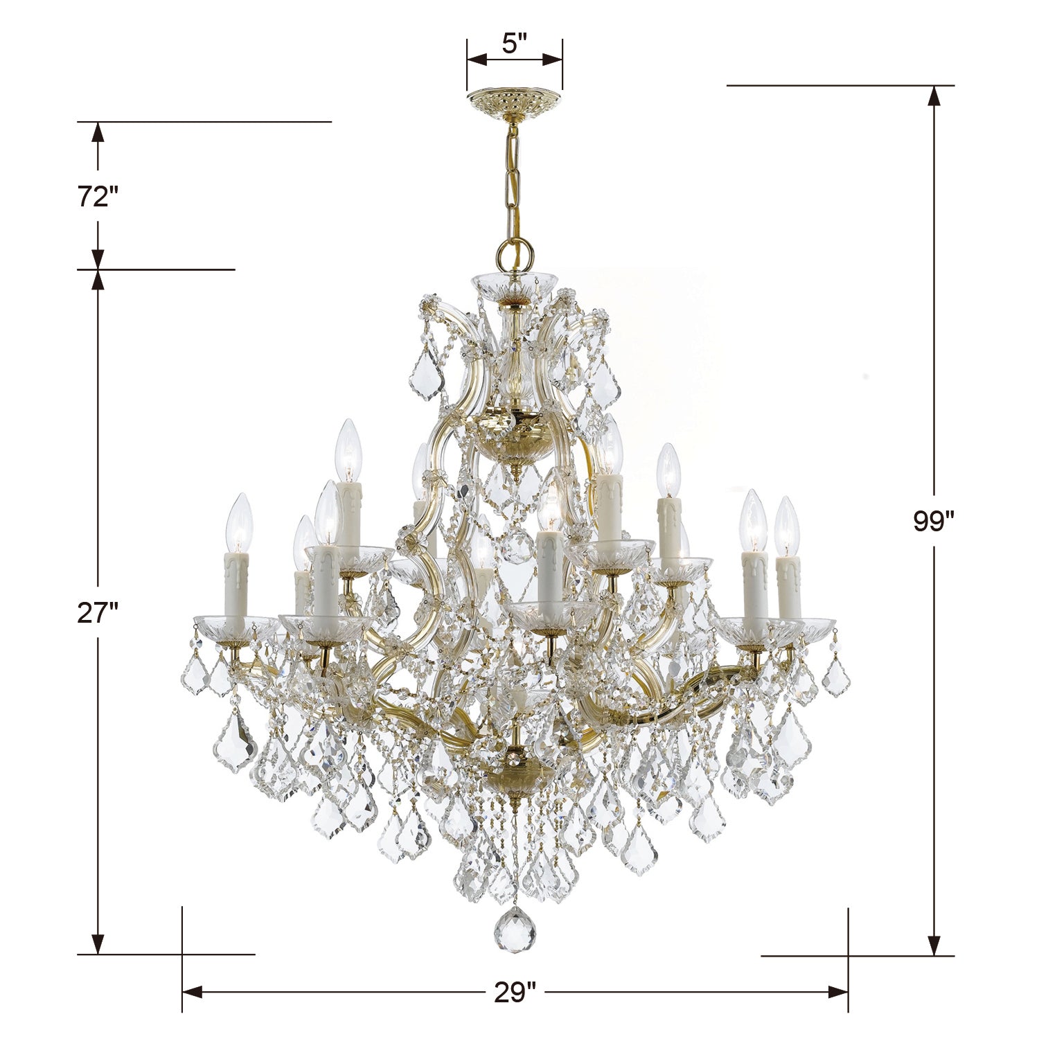 Crystorama Maria Theresa 4412 13-Light Chandelier