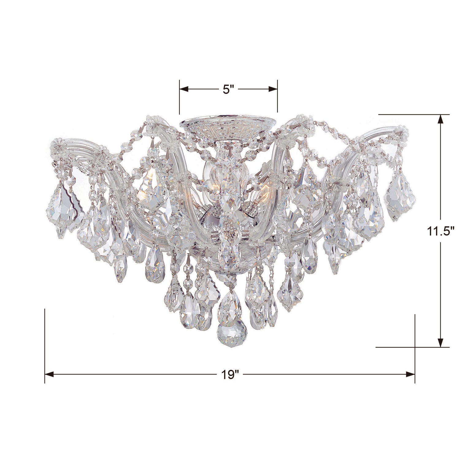 Crystorama Maria Theresa 5-Light Semi Flush Ceiling Mount