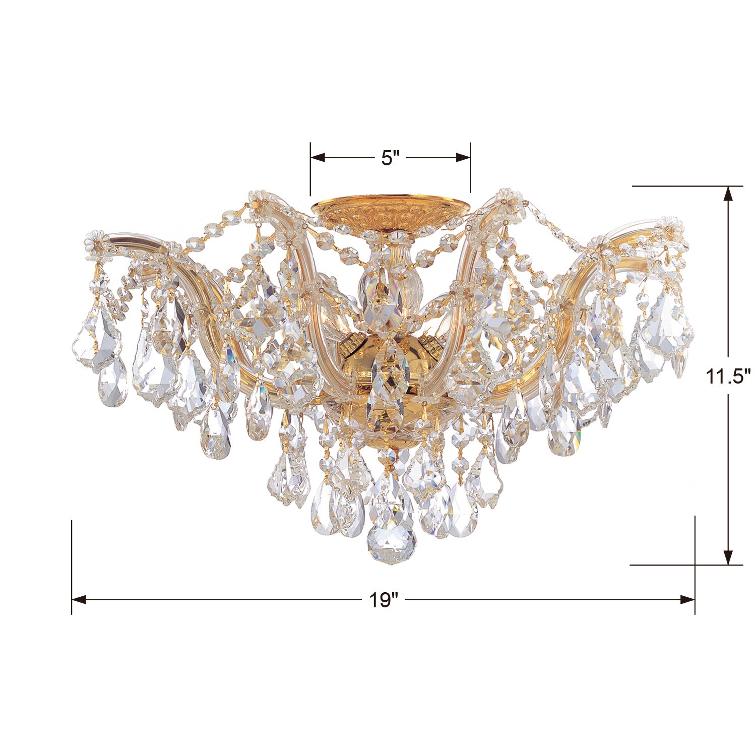 Crystorama Maria Theresa 5-Light Semi Flush Ceiling Mount