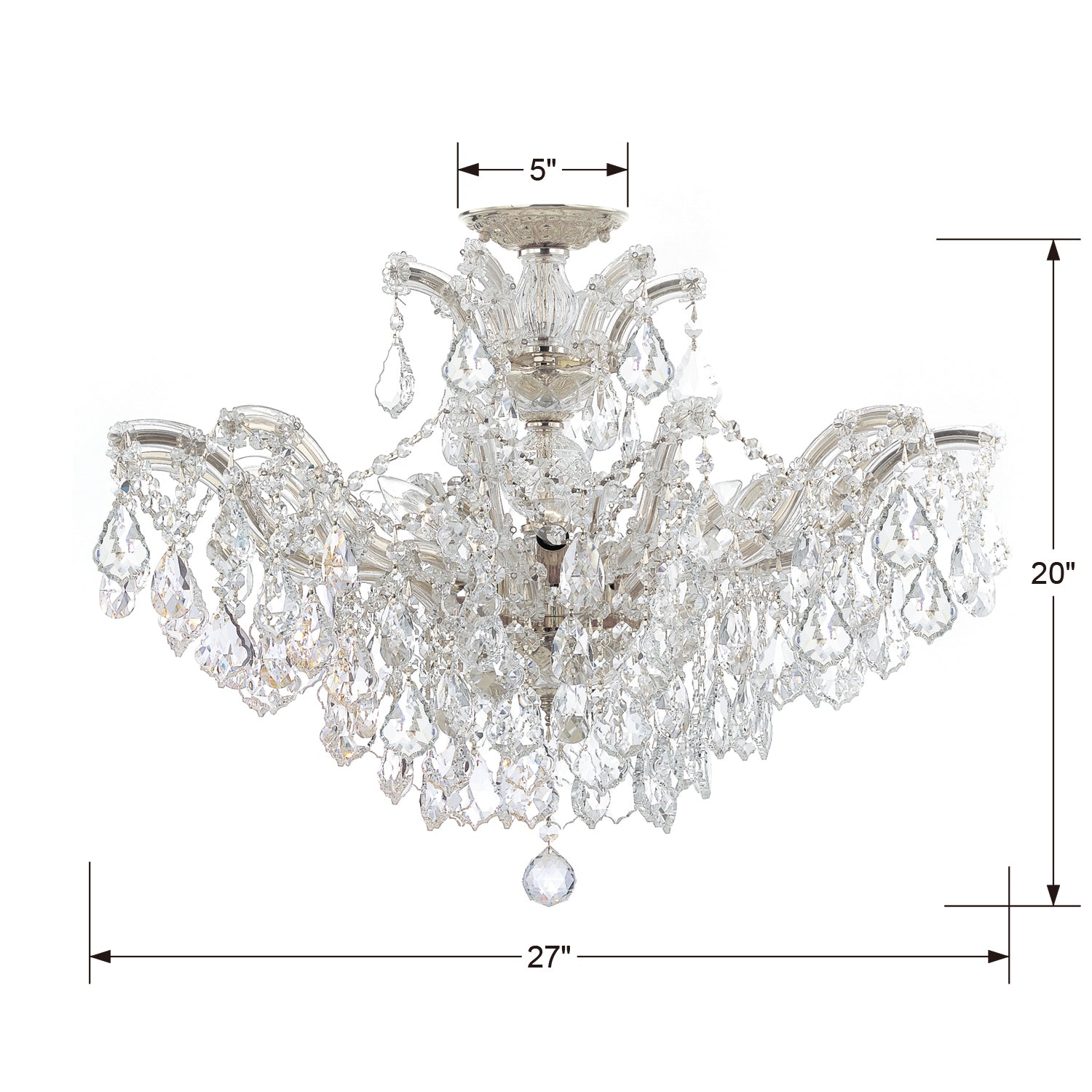 Crystorama Maria Theresa 6-Light Semi Flush Ceiling Mount