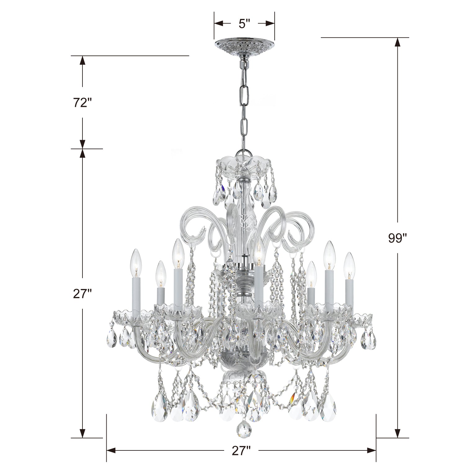 Crystorama Traditional Crystal 8-Light Chandelier