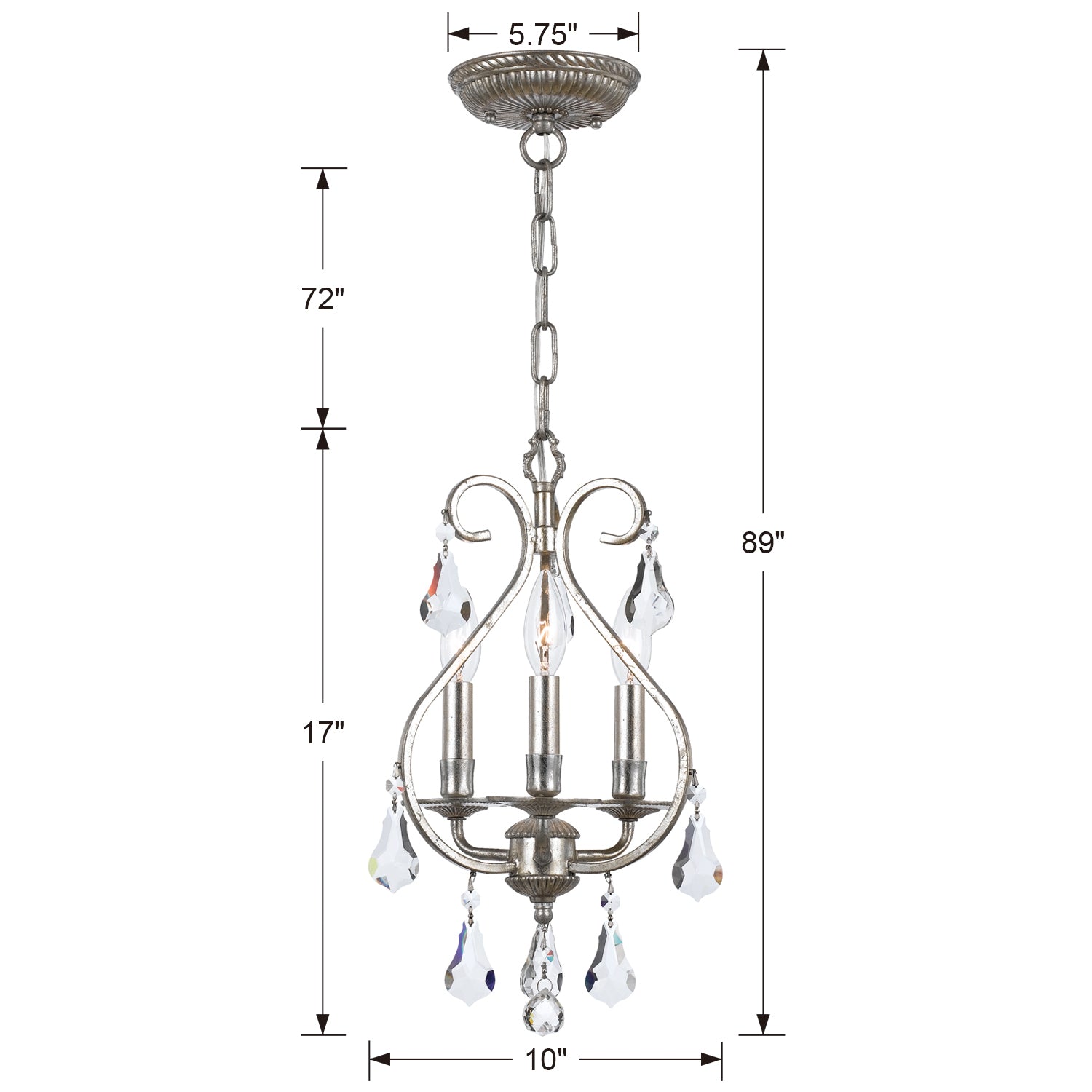 Crystorama Ashton 3-Light Mini Chandelier