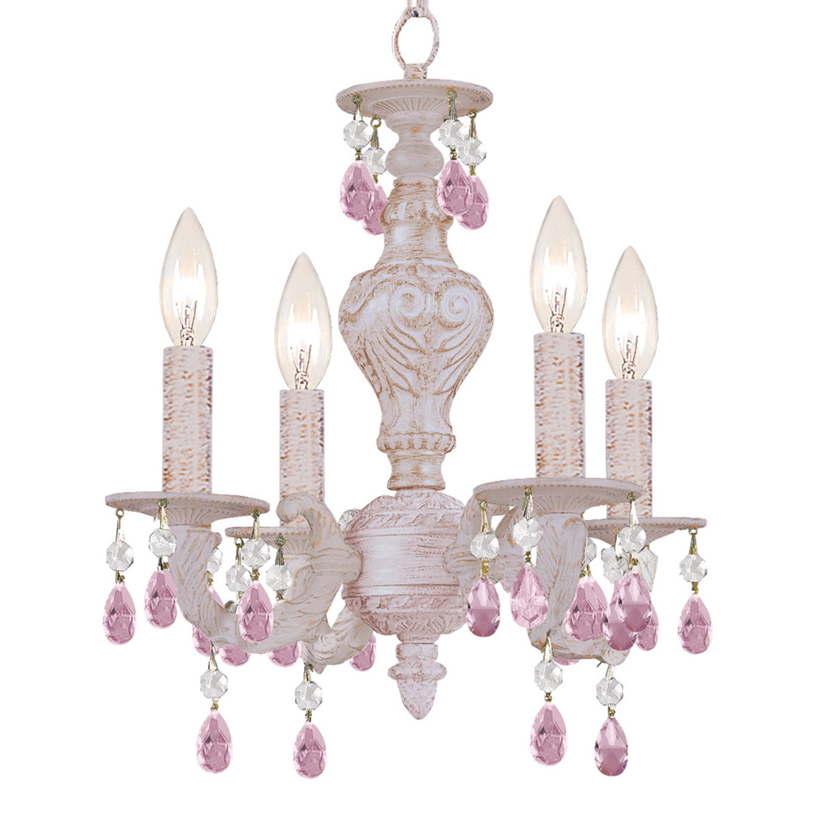 Crystorama Paris Market Rose Drop 5024 4-Light Mini Chandelier