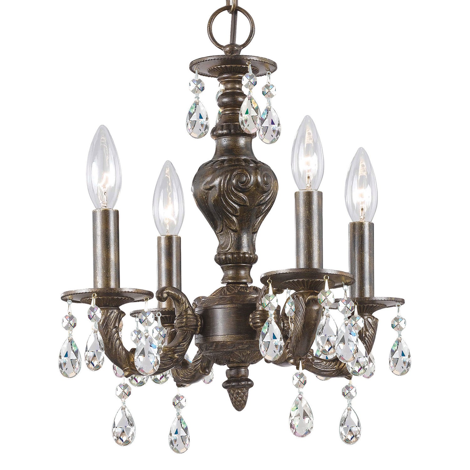 Crystorama Paris Market Crystal Drop 5024 4-Light Mini Chandelier