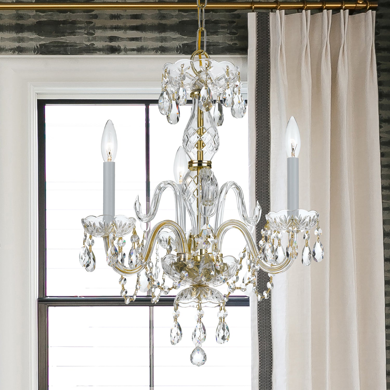Crystorama Traditional Crystal 5044 3-Light Mini Chandelier