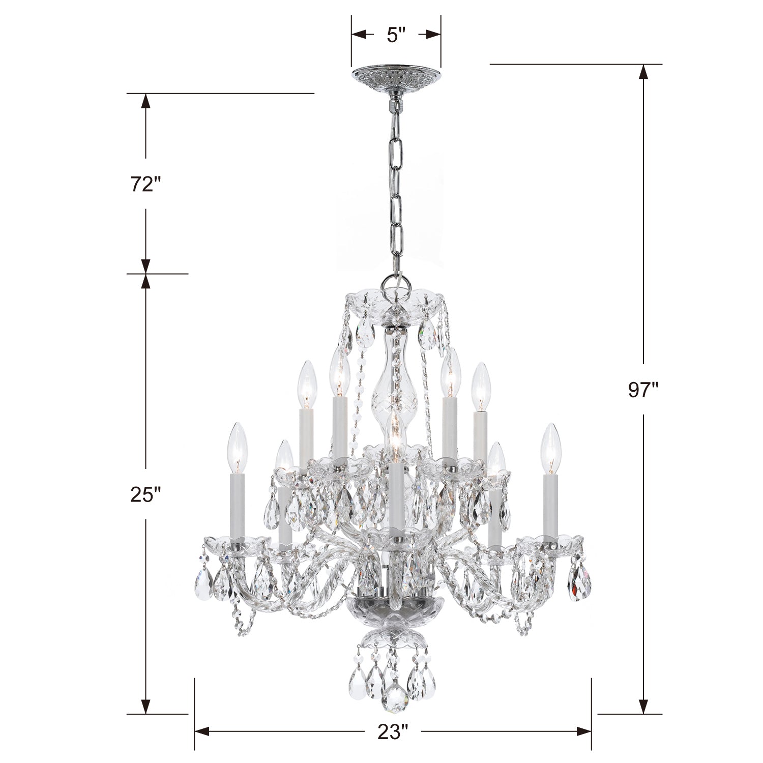 Crystorama Traditional Crystal 5080 10-Light Chandelier