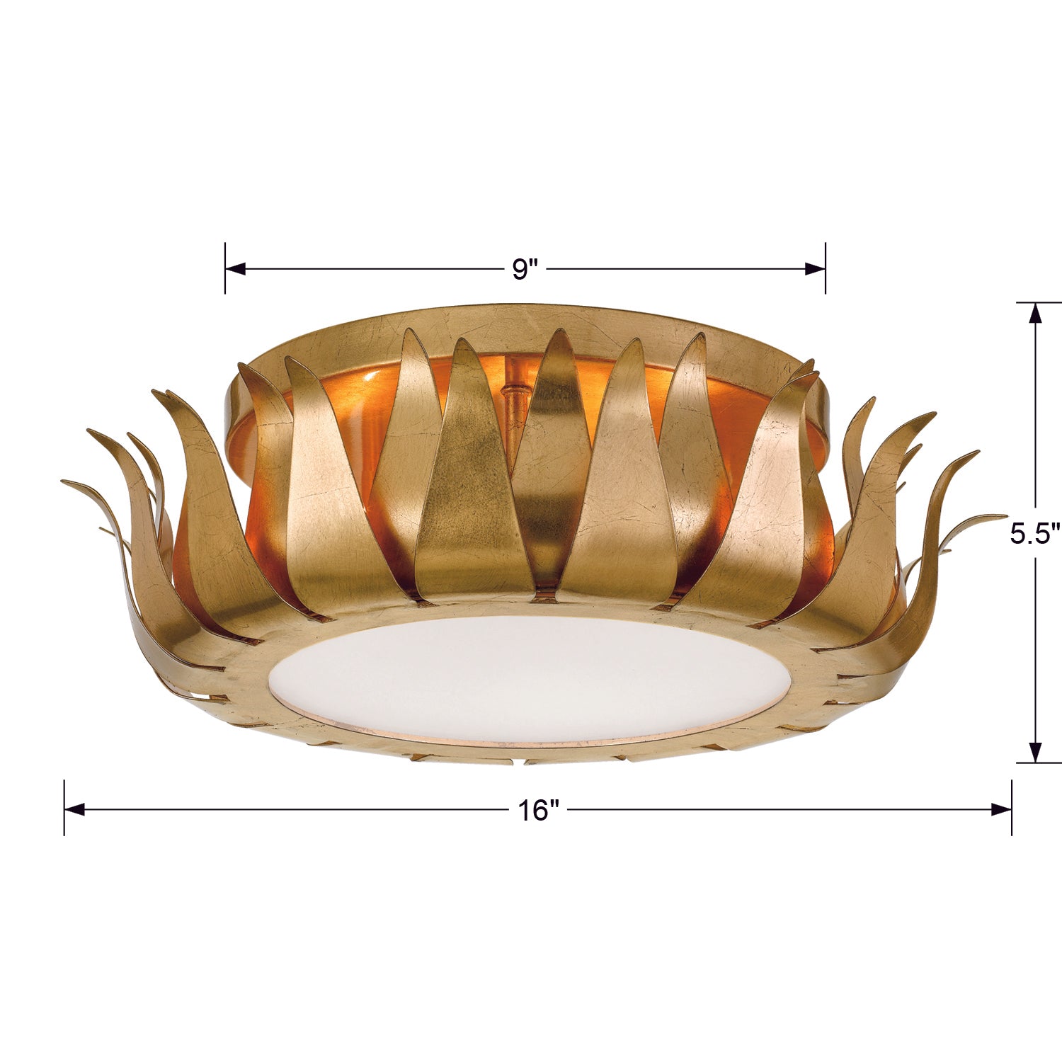 Crystorama Broche 3-Light Flush Ceiling Mount