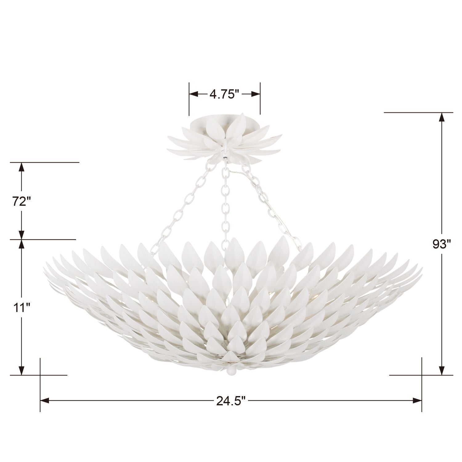 Crystorama Broche 6-Light Semi Flush Ceiling Mount