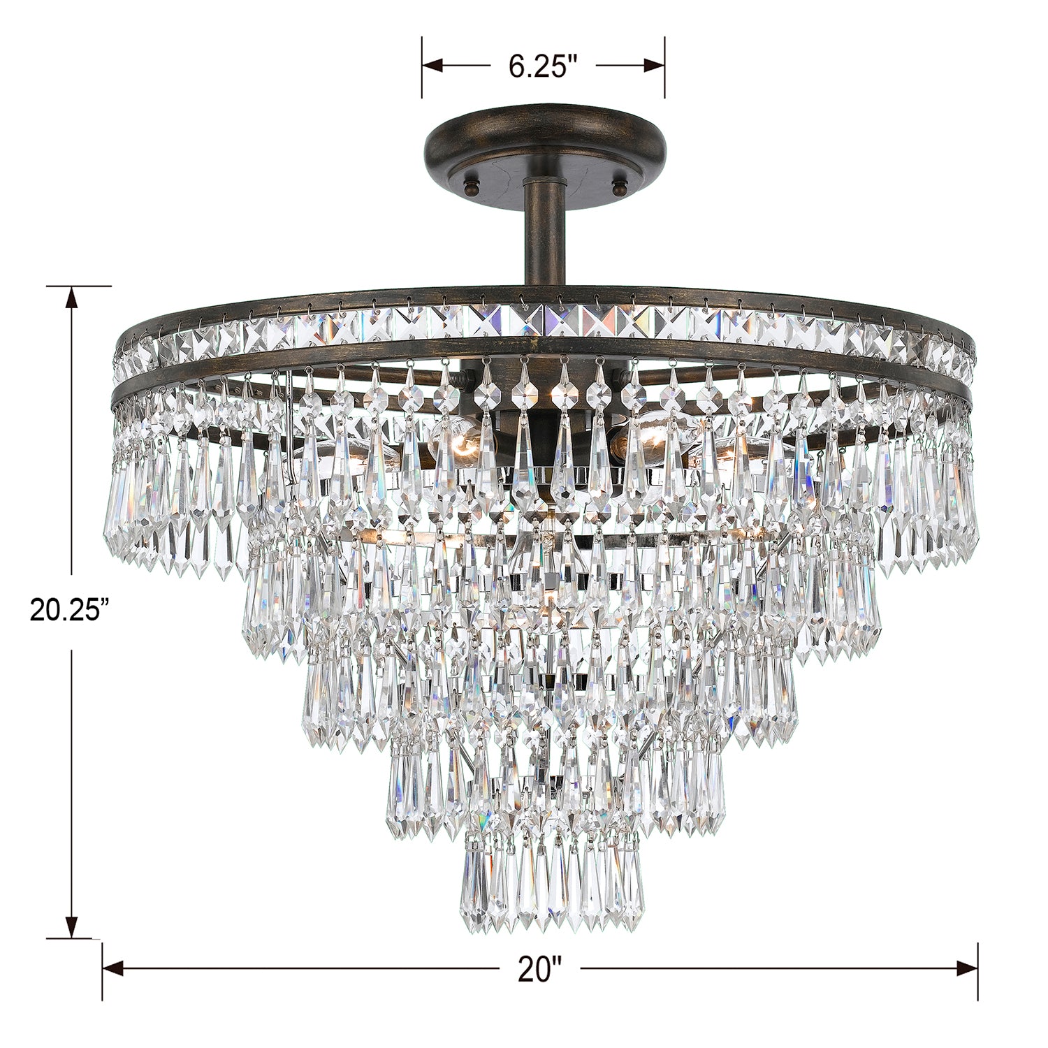 Crystorama Mercer Semi Flush Ceiling Mount
