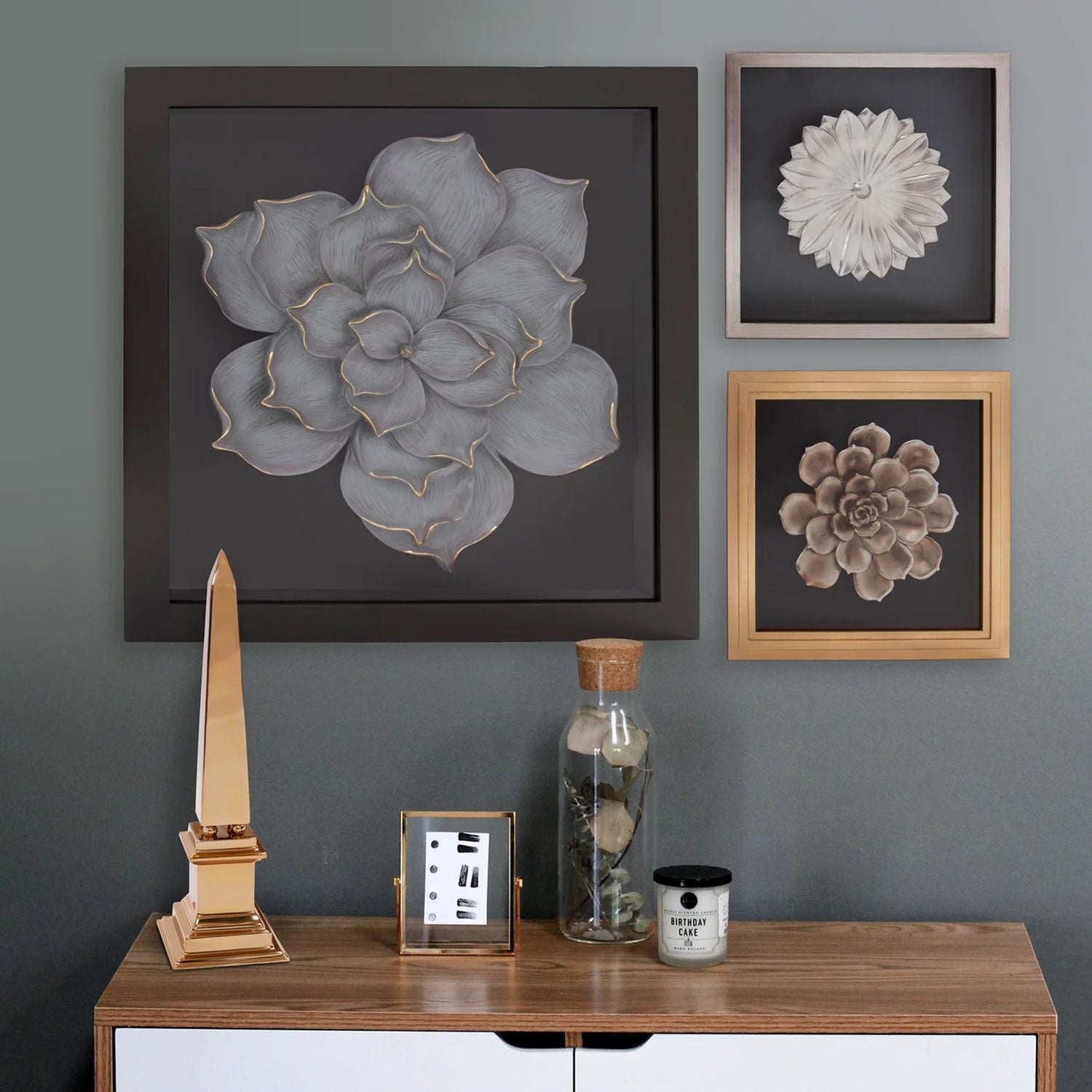 Flower Magnolia Wood Framed Wall Art